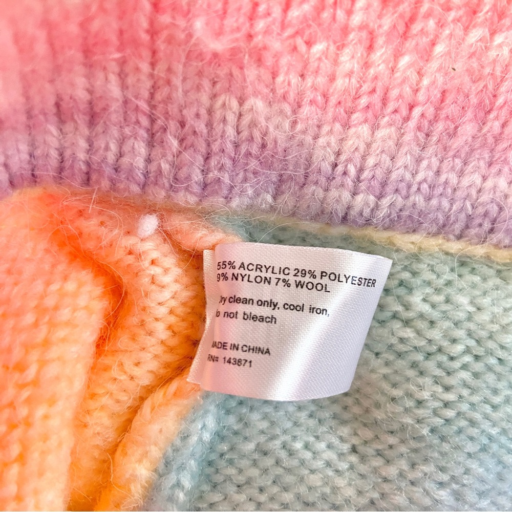 💔SOLD $185 🌈Frankie’s Bikinis Pastel Rainbow Burl Knit Sweat Shorts - Picture 8 of 8